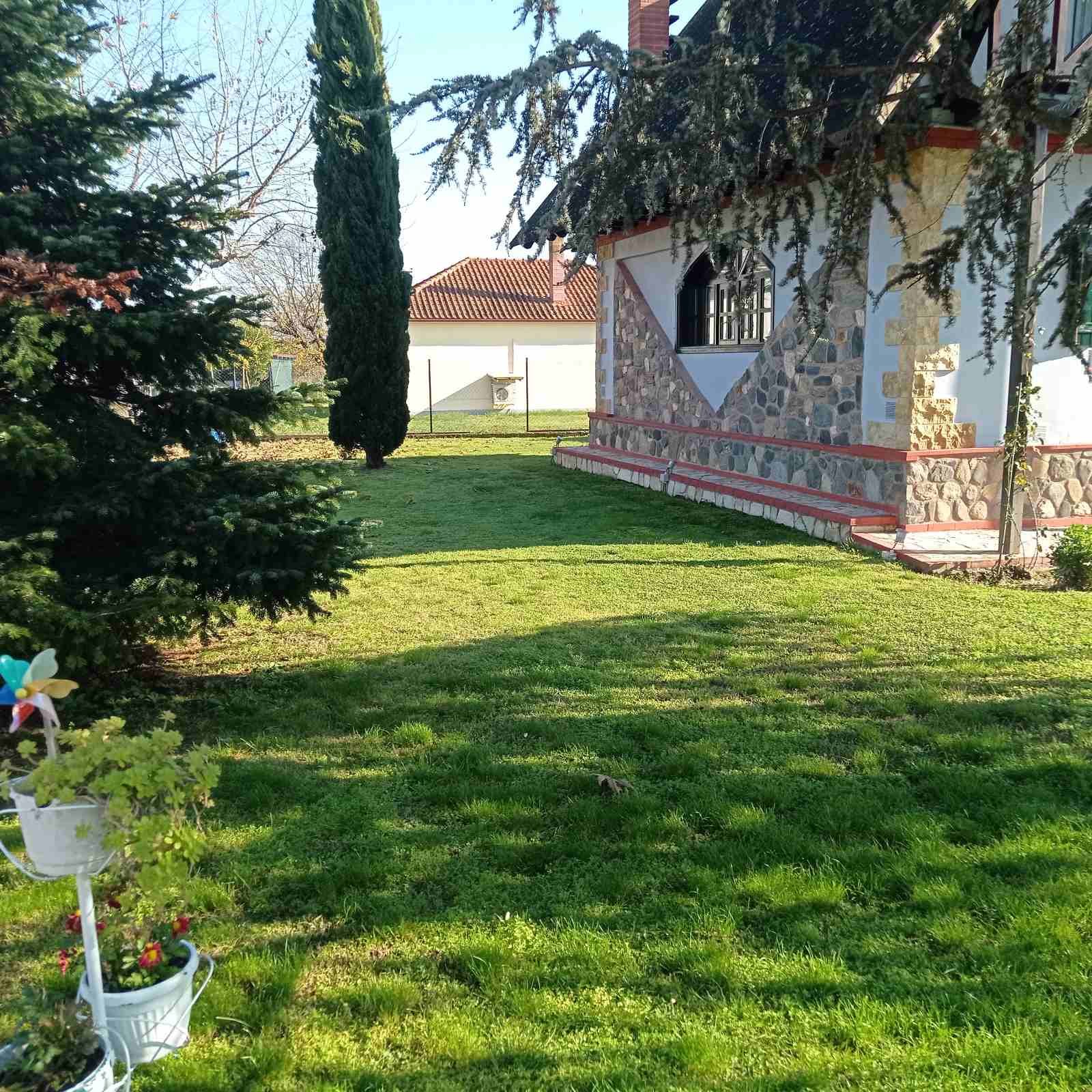 Garden view with mountains
